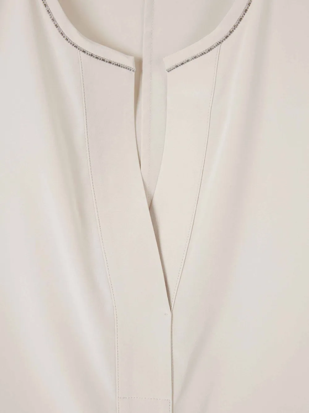 Peserico Bead-embellished V-neck Top In Multi