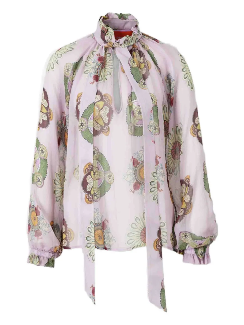 La Doublej Floral-print Blouse In Purple