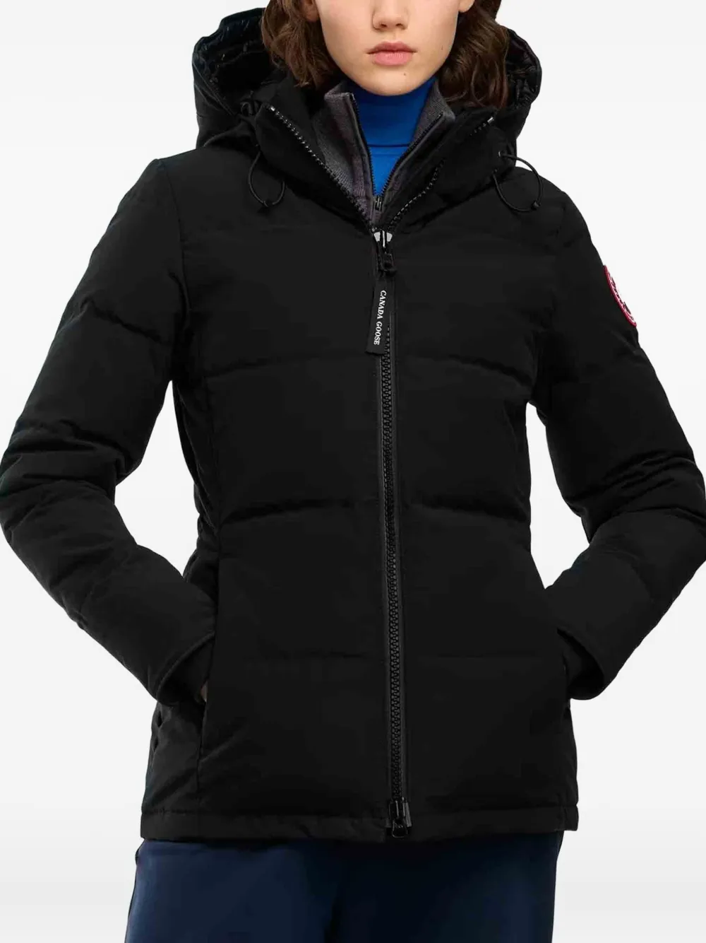 Canada Goose High-collar Hooded Puffer Jacket In Black
