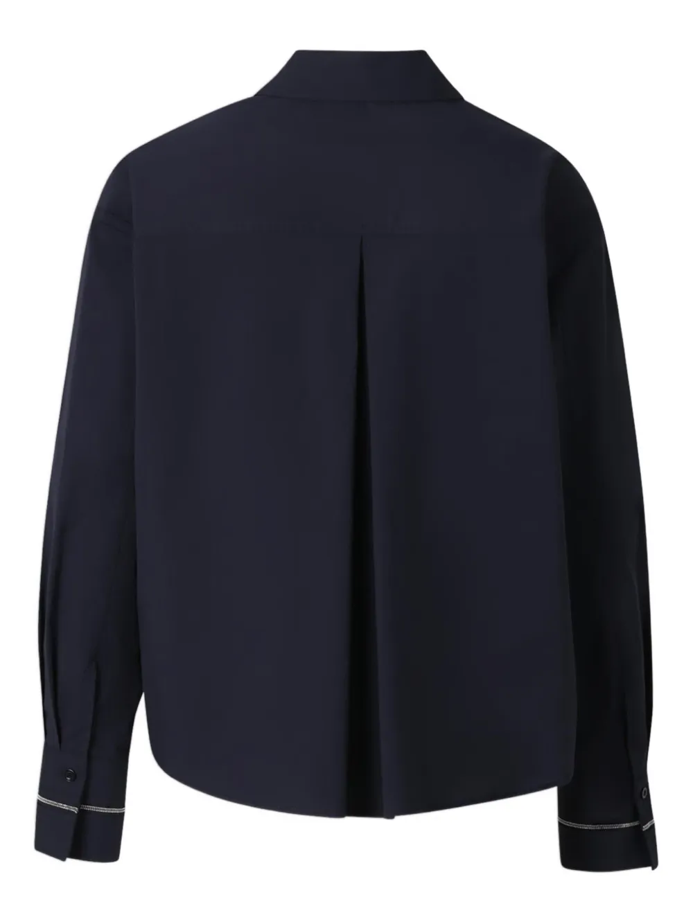 Peserico Cropped blouse met verfraaide cuffs - Blauw