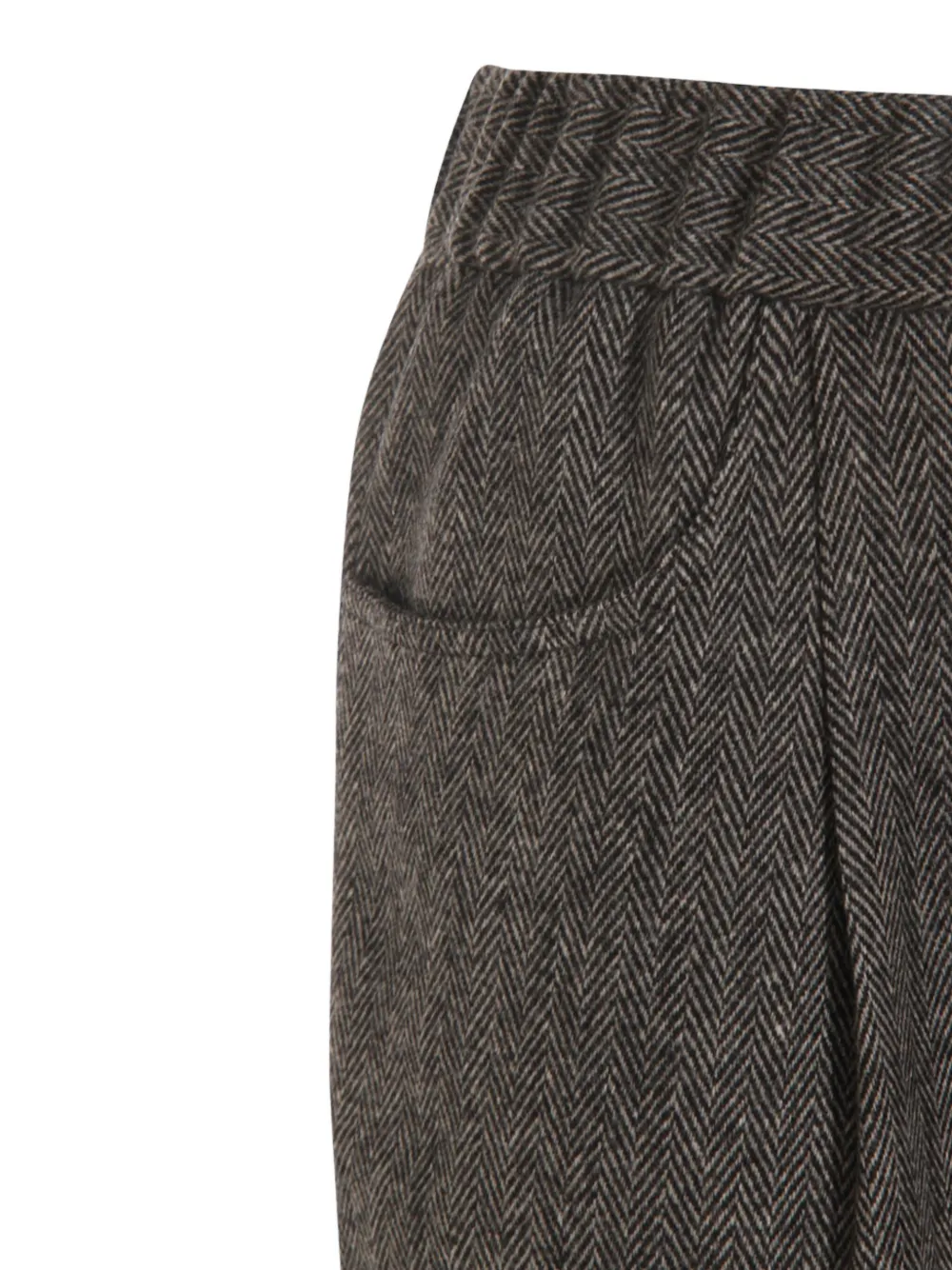 Antonelli Herringbone-pattern Trousers In Gray