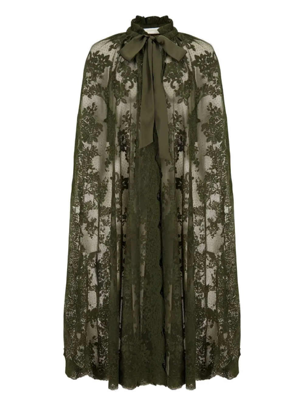 Zimmermann Lace High-neck Cape In Green