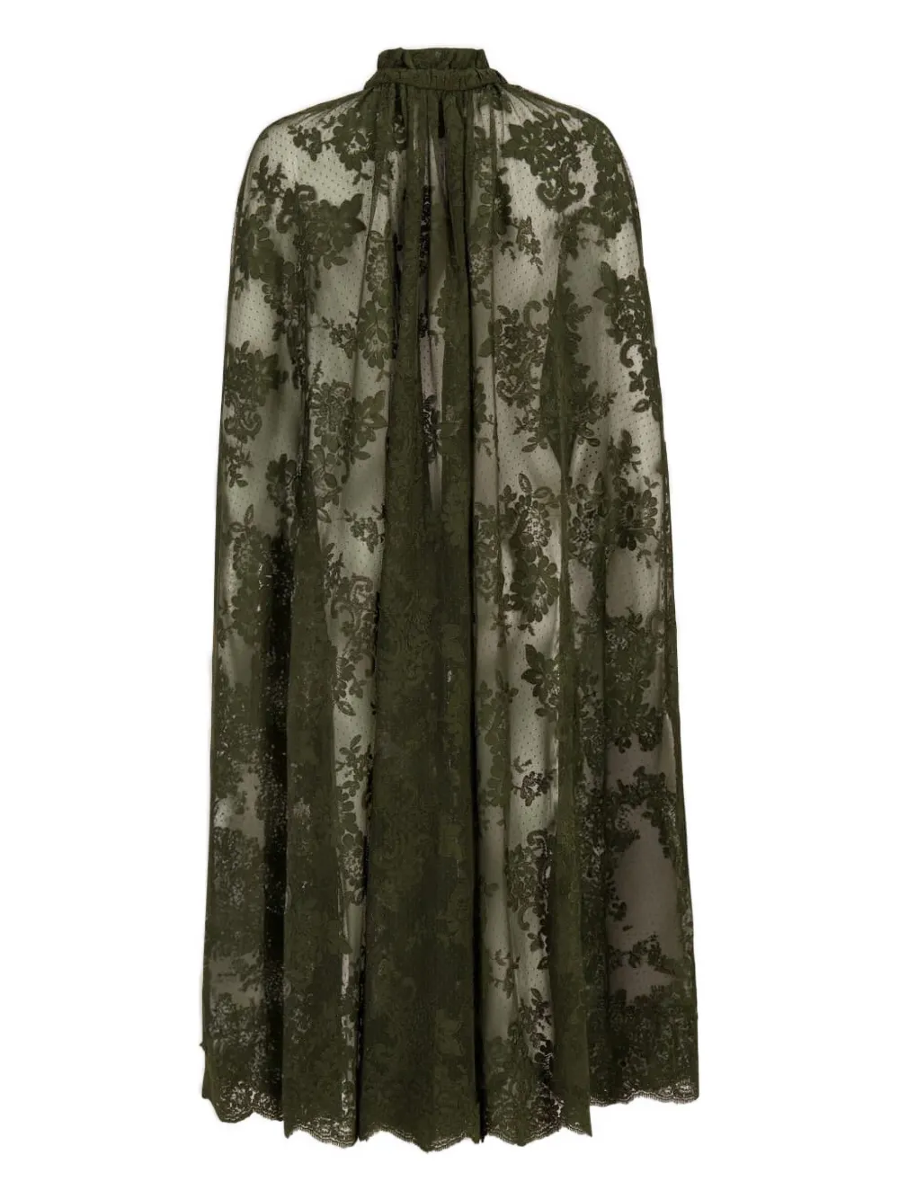 Zimmermann Lace High-neck Cape In Green