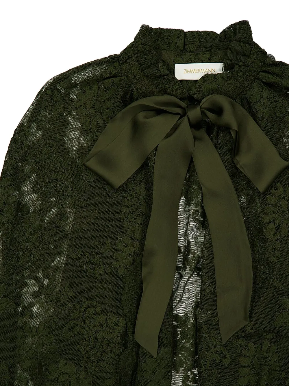 ZIMMERMANN Cape met hoge hals en kant Groen