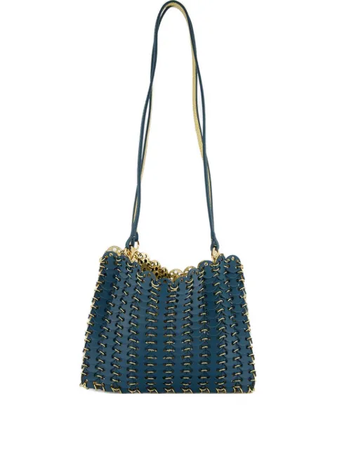 Rabanne Teal 1969 Reversible leather shoulder bag