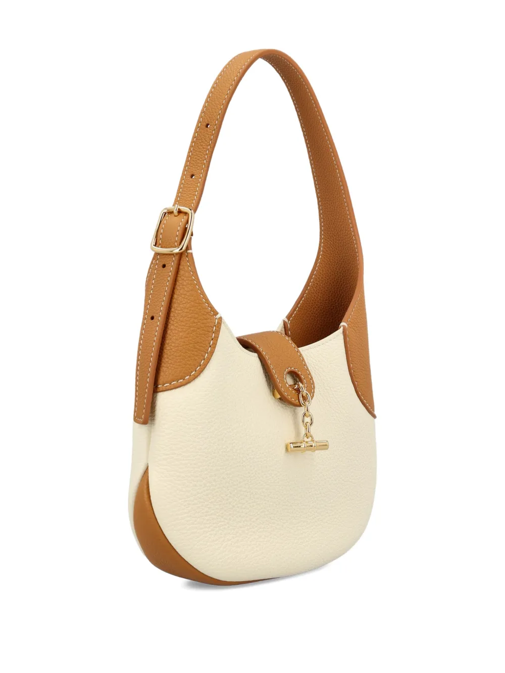 Loro Piana Hammered Calfskin Toggle-fastening Bag In Neutral