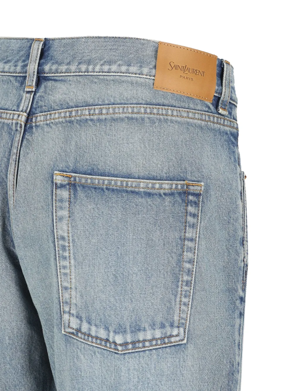 Saint Laurent Denim broek met lichte wassing Blauw
