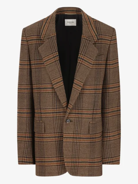 Saint Laurent Blazer xadrez pied-de-poule