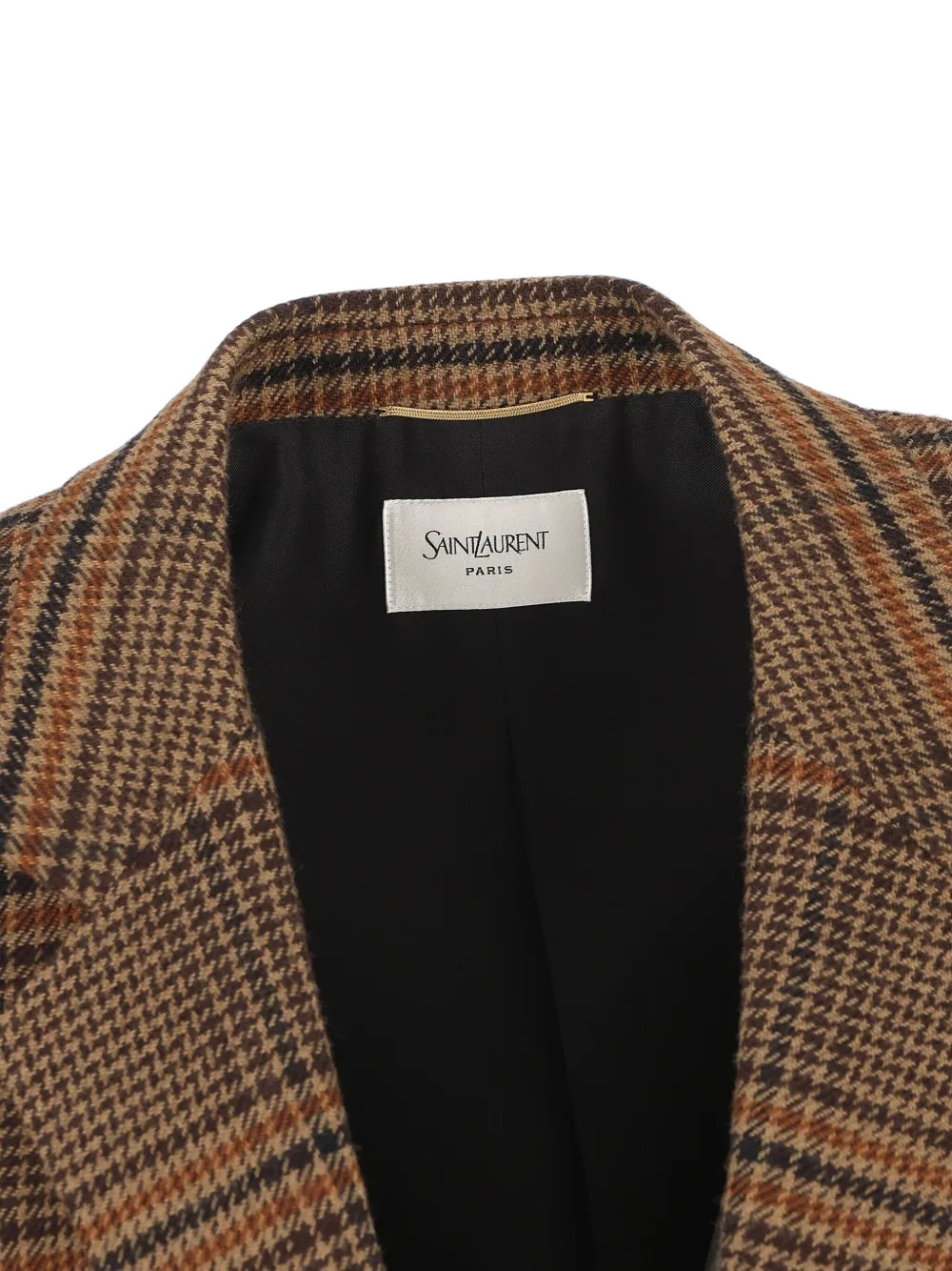 Saint Laurent Blazer met pied-de-poule print Bruin