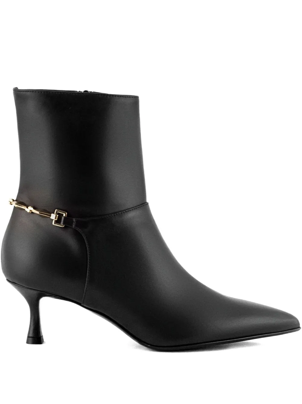 Sergio Levantesi 45mm metal-detail pointed-toe ankle boots Black
