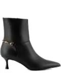 Sergio Levantesi 45mm metal-detail pointed-toe ankle boots - Black