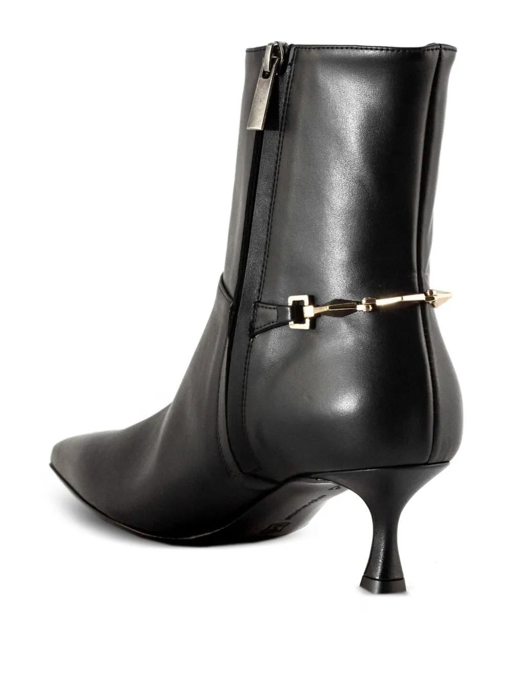 Sergio Levantesi 45mm metal-detail pointed-toe ankle boots Black