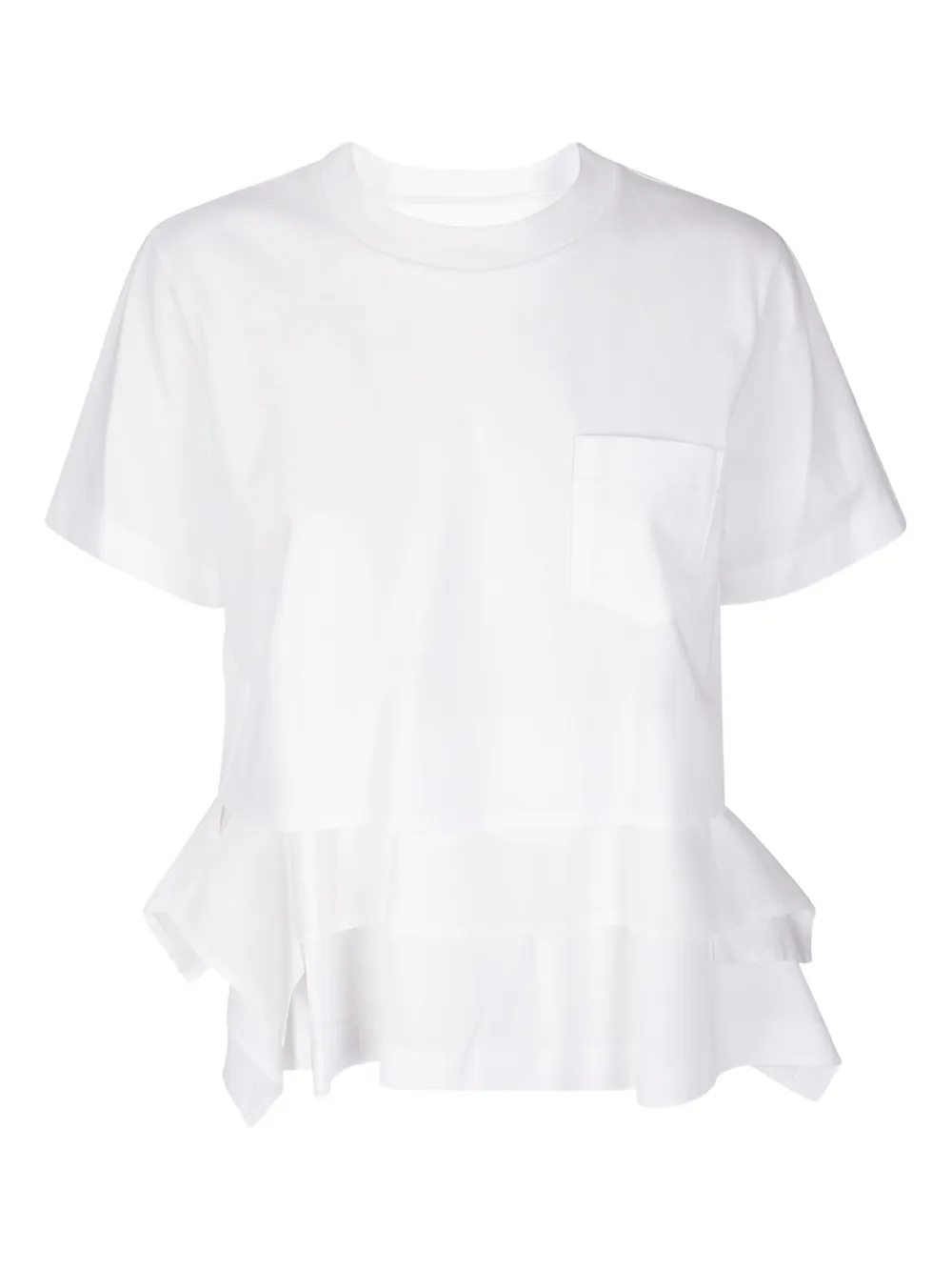 Sacai Poplin X Cotton Jersey T-shirt In White