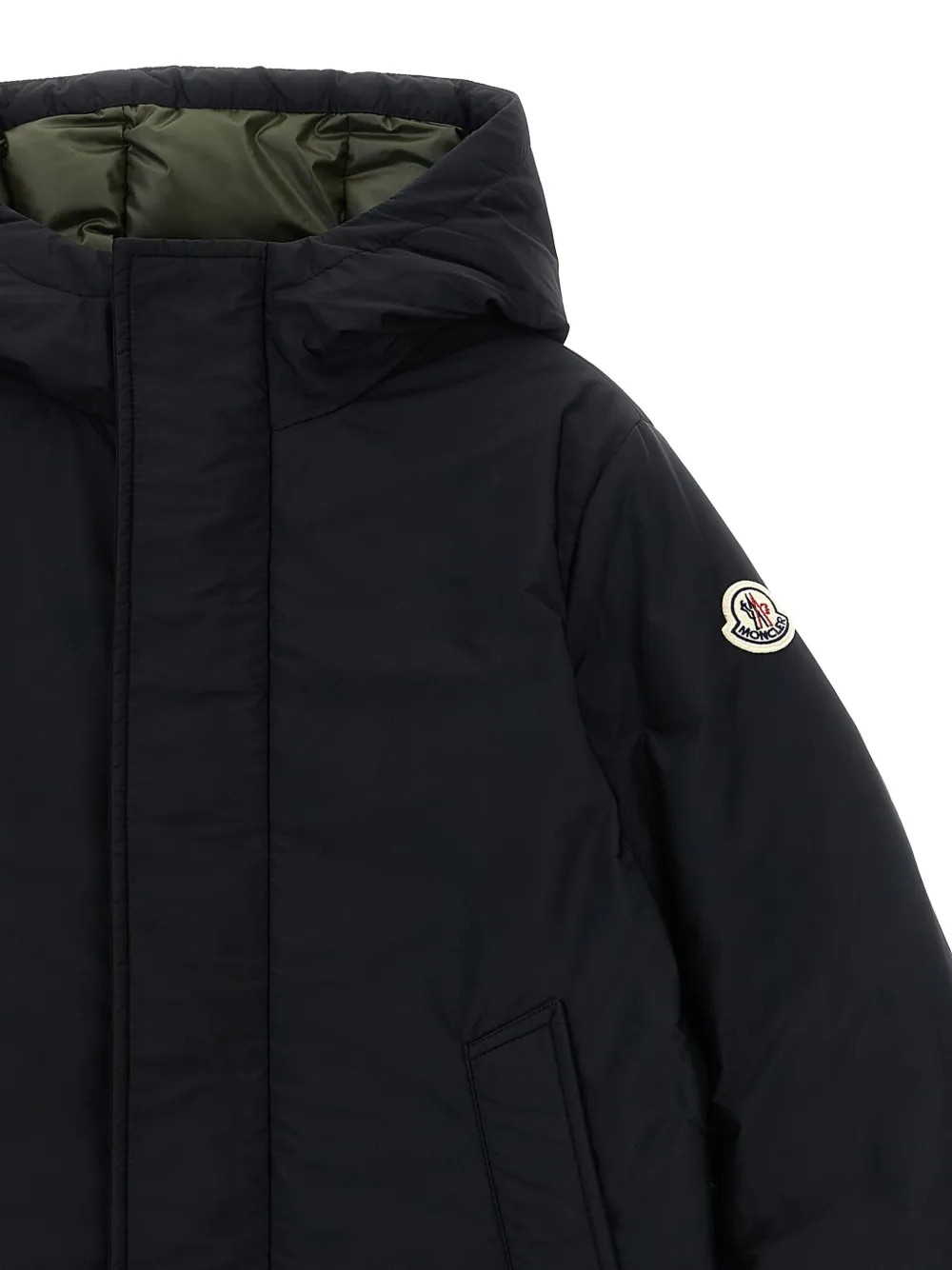 Moncler Enfant Gevoerd donsjack met capuchon Zwart