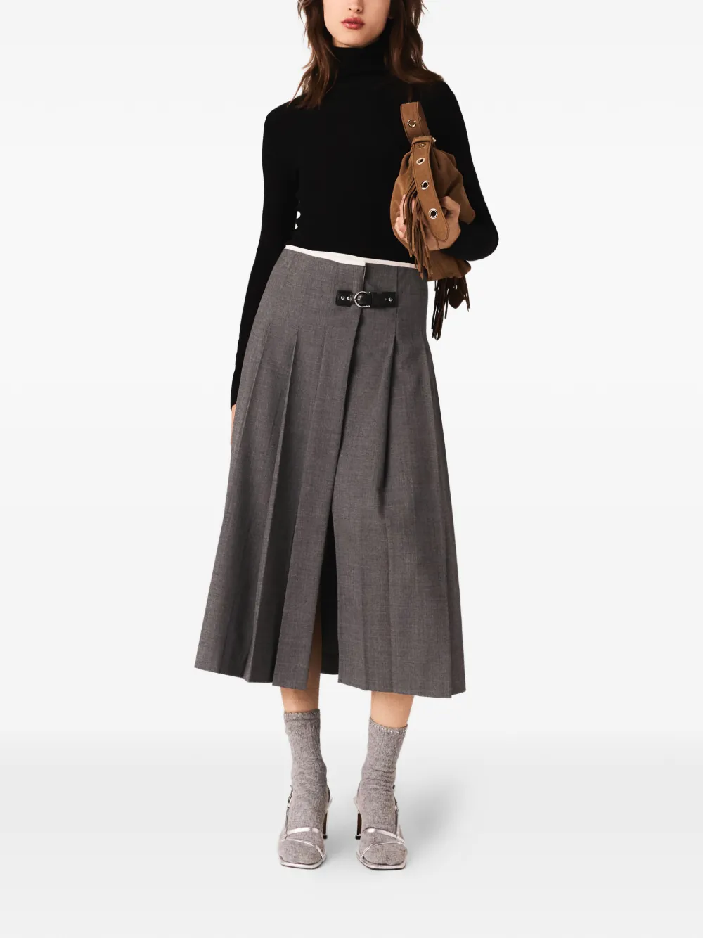 Maje falda midi plisada con hebilla | Faldas plisadas | Image 2