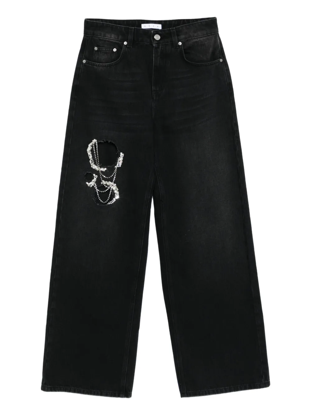 AREA crystal-embellished jeans | Black | Image 1