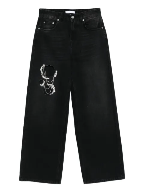AREA crystal-embellished jeans