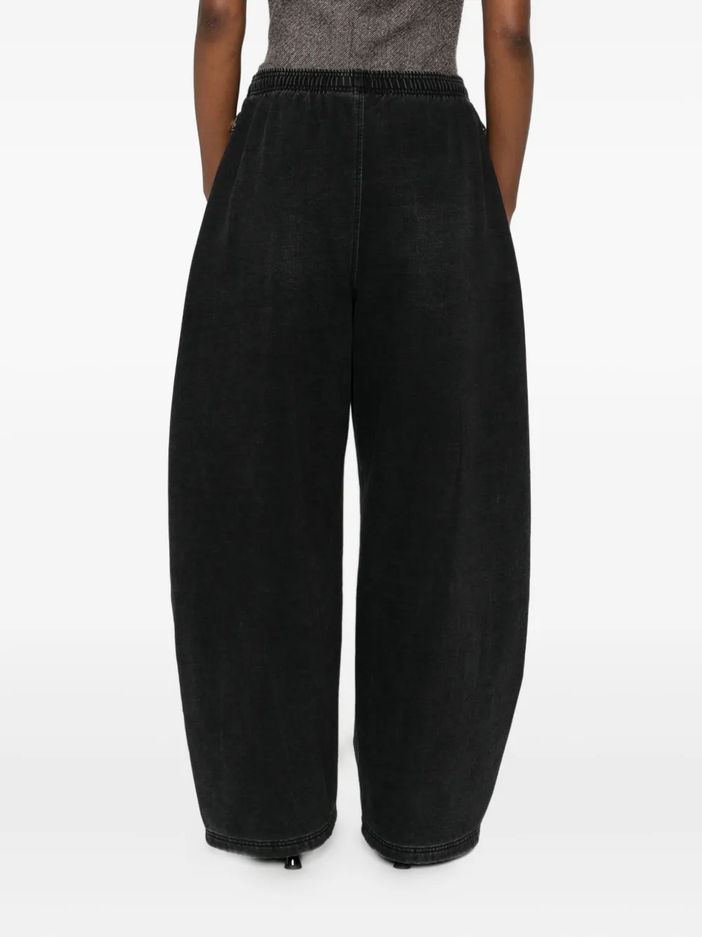 Alexander Wang Elasticated-waist Wide-leg Trousers In Black