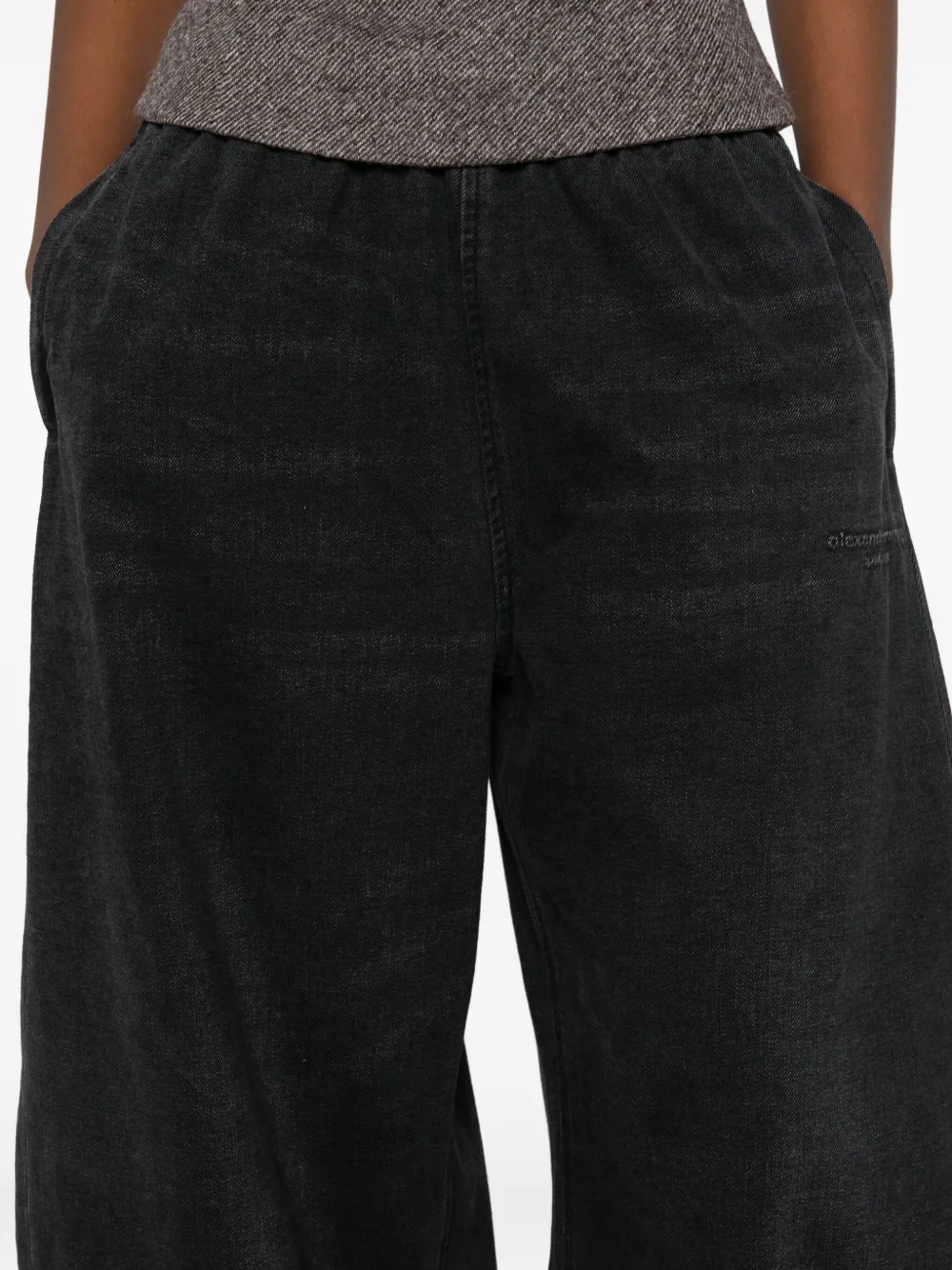 Alexander Wang Elasticated-waist Wide-leg Trousers In Black