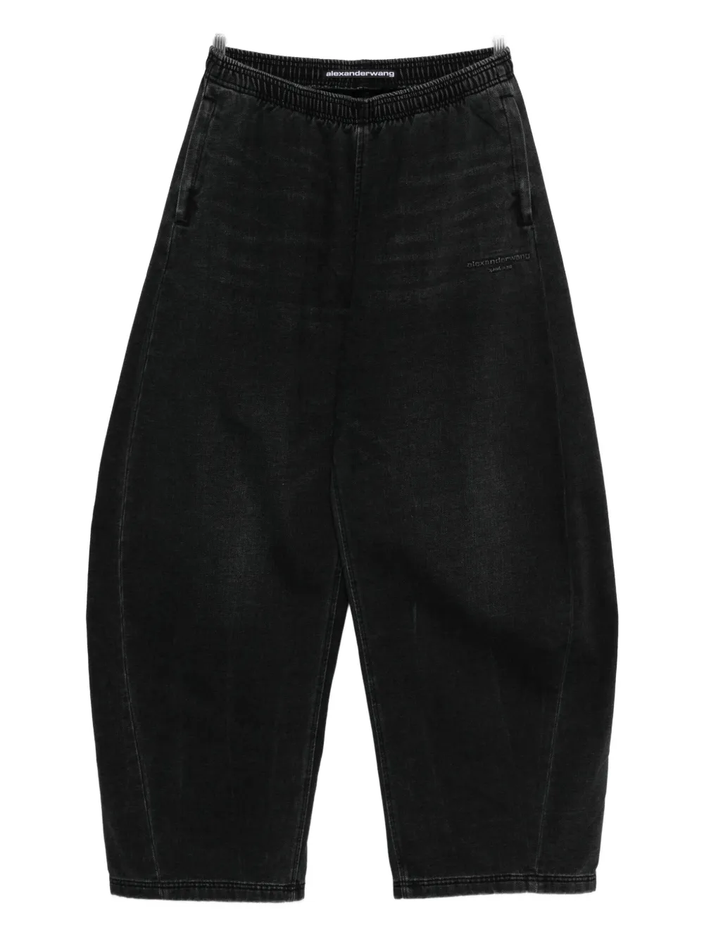 Alexander Wang Elasticated-waist Wide-leg Trousers In Black