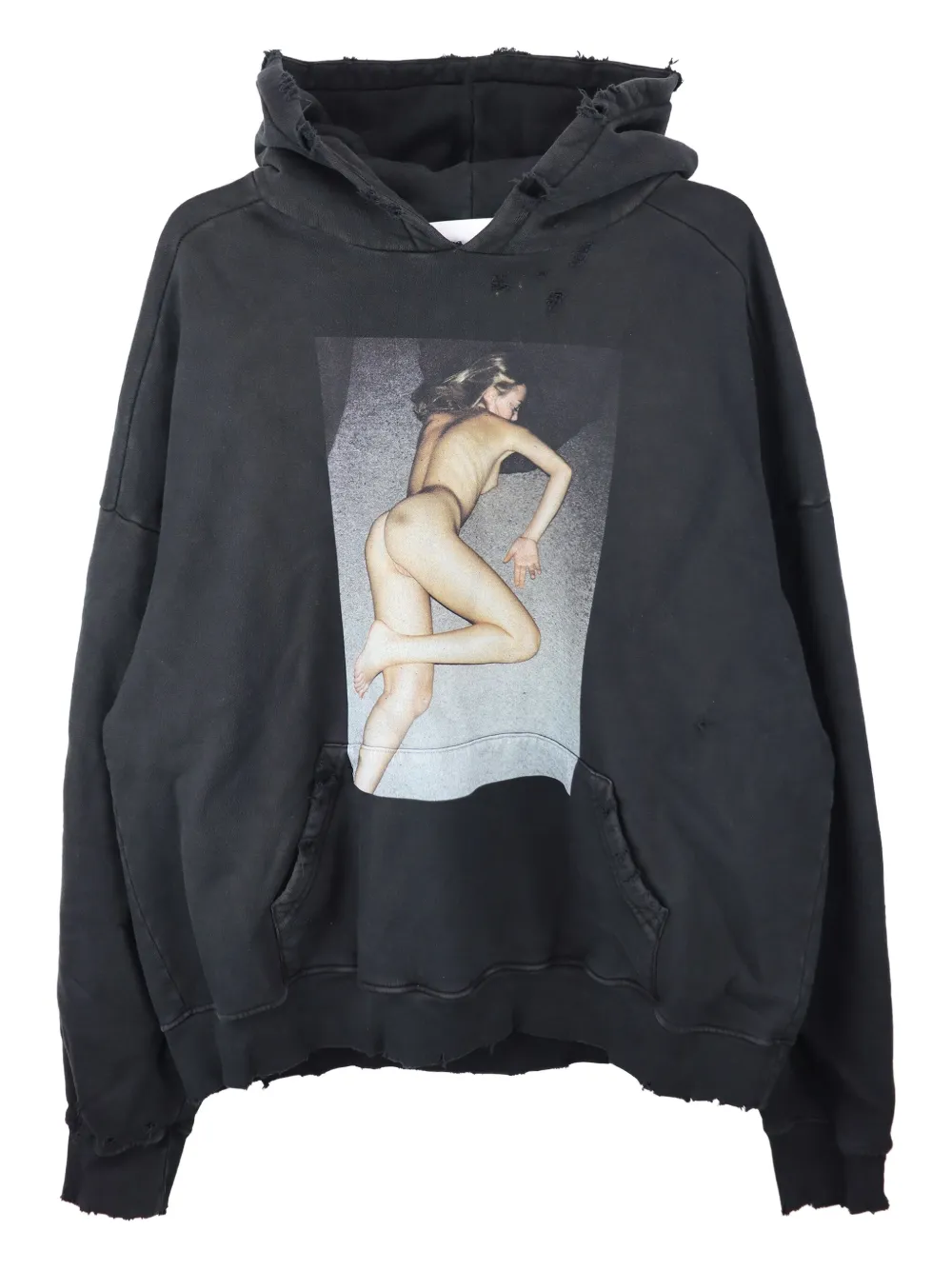 ALEXANDER DIGENOVA Slim Blonde distressed hoodie | Black | Image 1