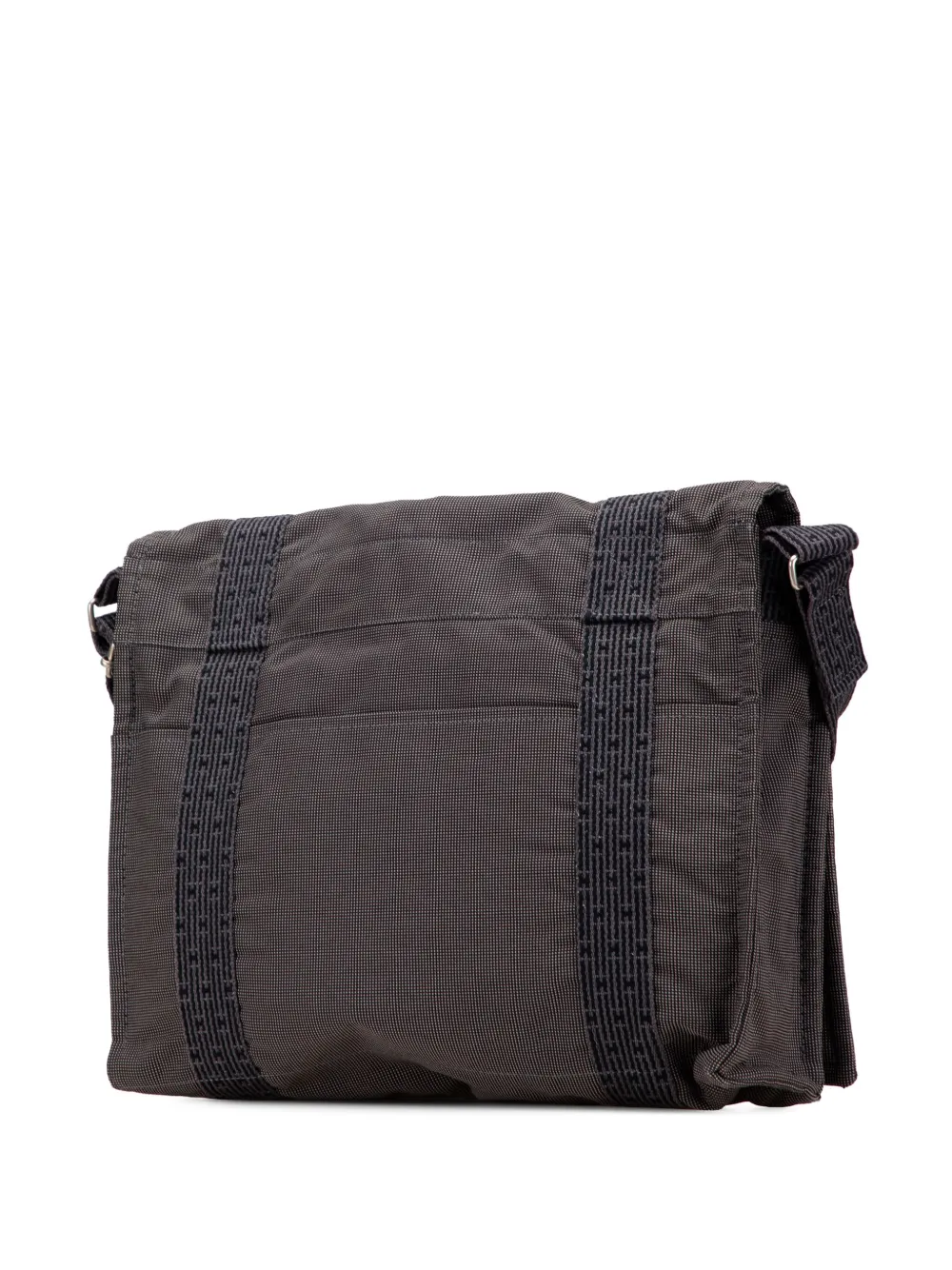 Pre-owned Hermes 20th Century Canvas Herline Messenger Crossbody Bag In Gray