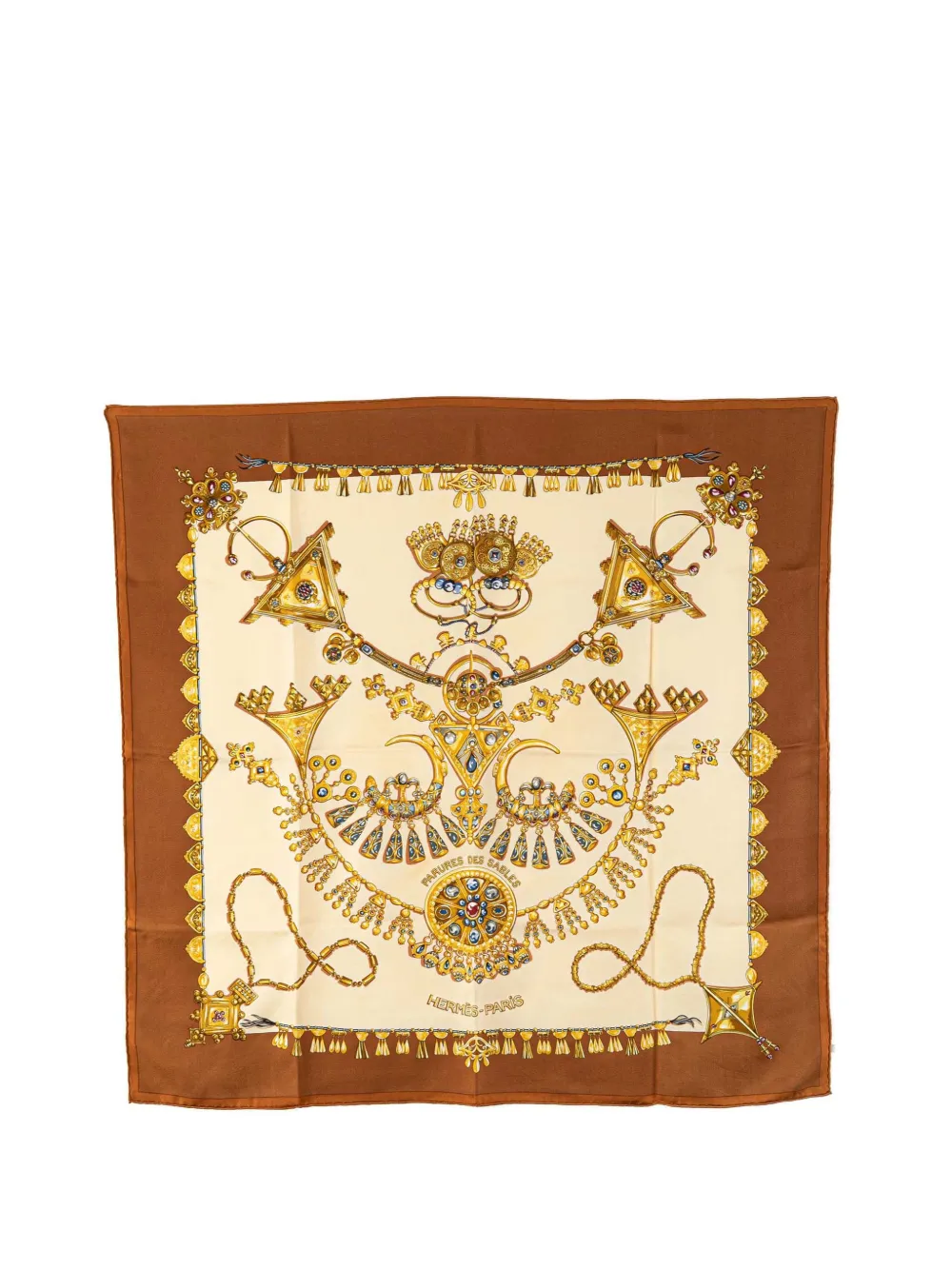 Hermès Pre-Owned 20th Century Parures des Sables Silk Scarf scarves | Brown | Image 1