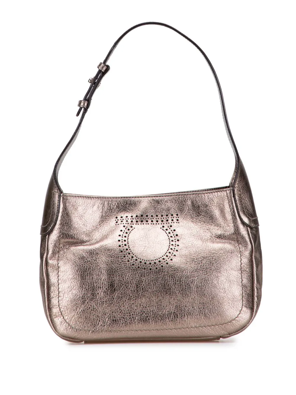 Ferragamo Pre-Owned 2010-2025 Perforated Leather Gancini shoulder bag | Brown | Image 1