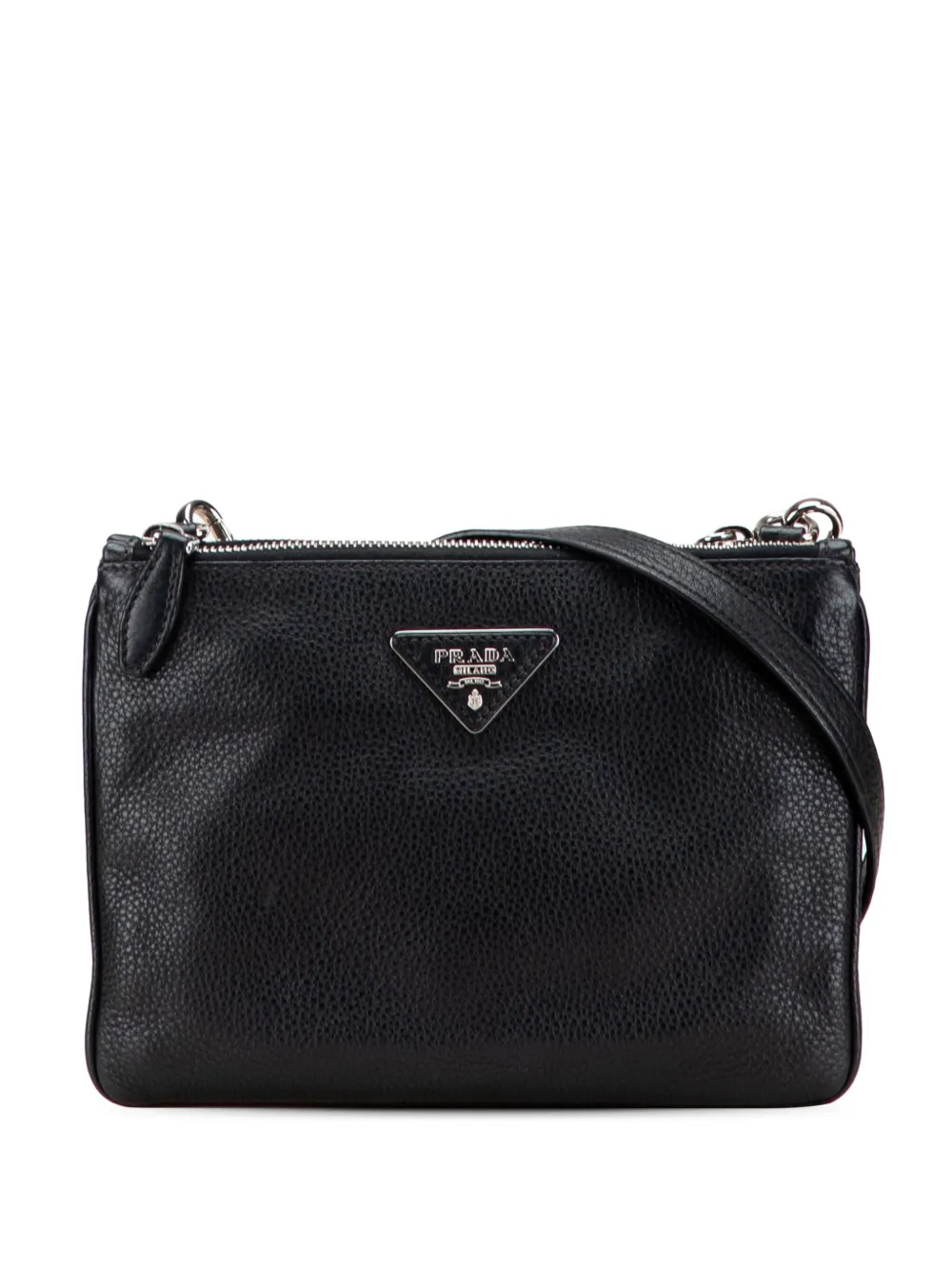Prada Pre-Owned 2015-2025 Vitello Phenix Double Zip crossbody bag | Black | Image 1