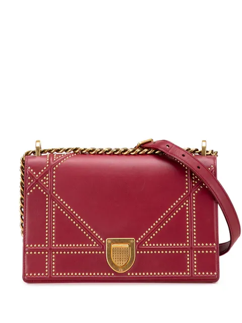 Christian Dior Pre-Owned 2018 Medium Studded Lambskin Diorama Flap crossbody bag