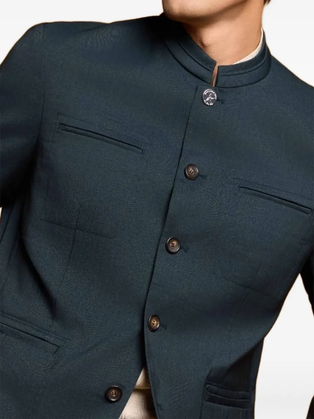 Shanghai Tang Five-button Wool Blazer In Blue