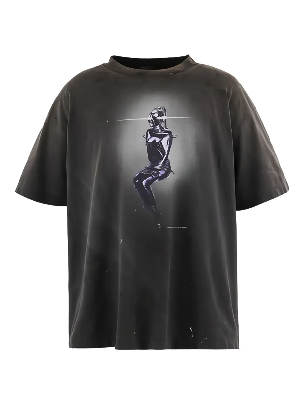 Saint Mxxxxxx Sorayama Print T-shirt In Black