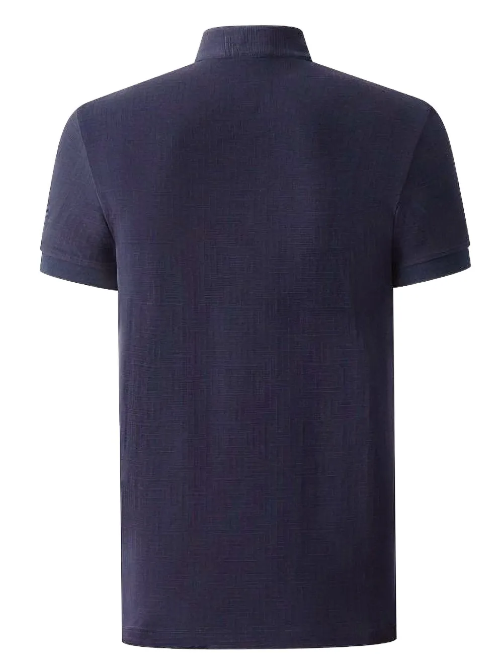 Shanghai Tang Katoenen poloshirt met ronde hoge kraag Blauw