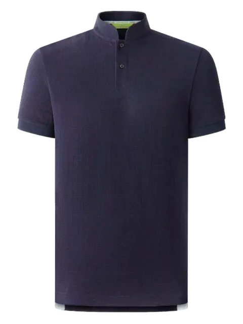 Shanghai Tang mandarin-collar cotton polo shirt