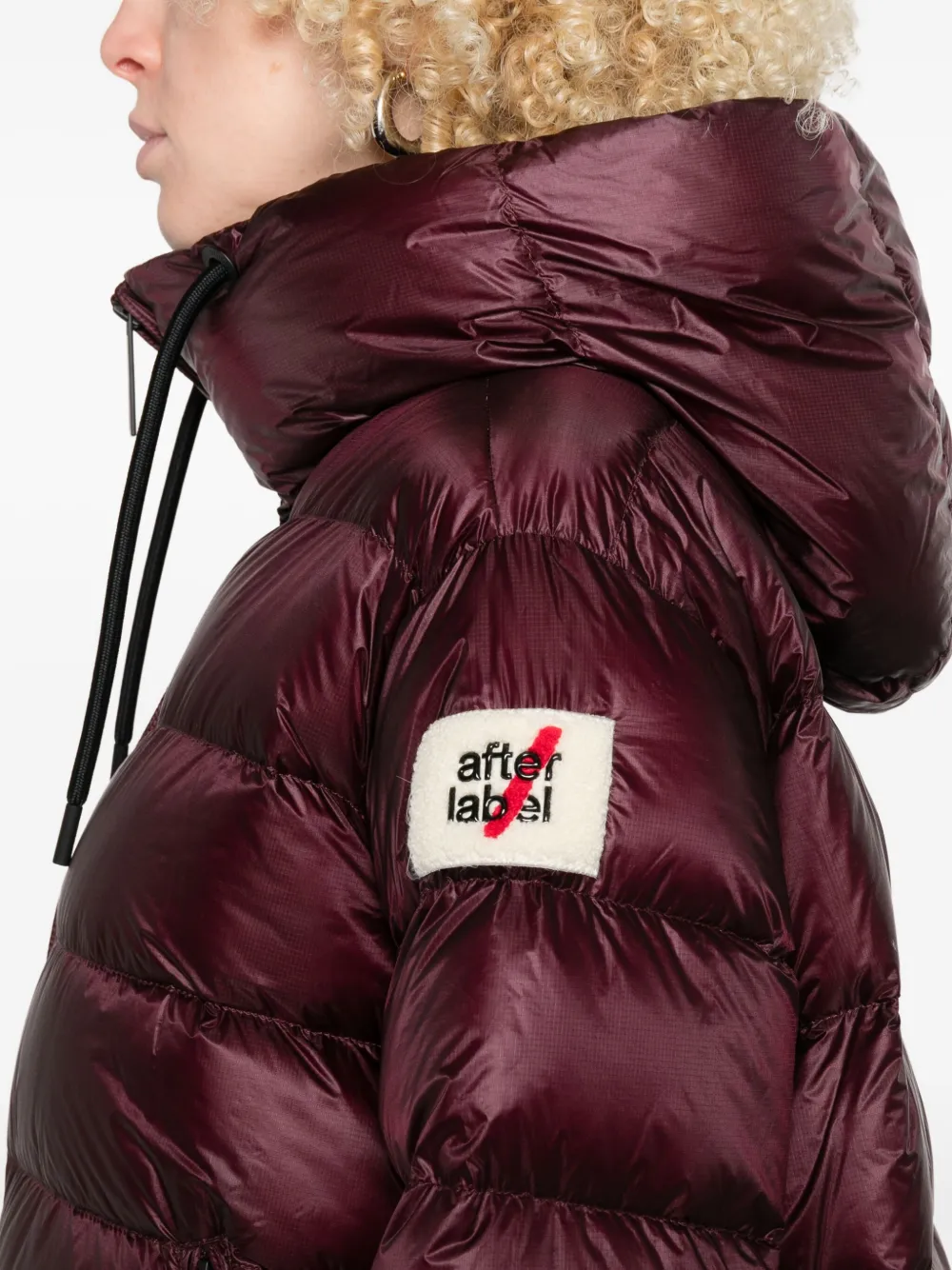 After Label Hooded Quilted Jacket In White