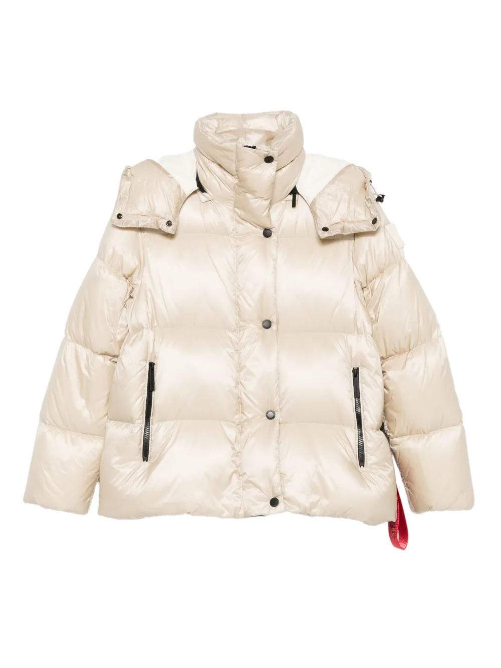 After Label Hooded Puffer Jacket In Neutral