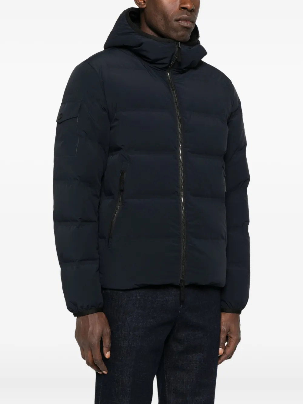 After Label Hooded Padded Jacket In Black