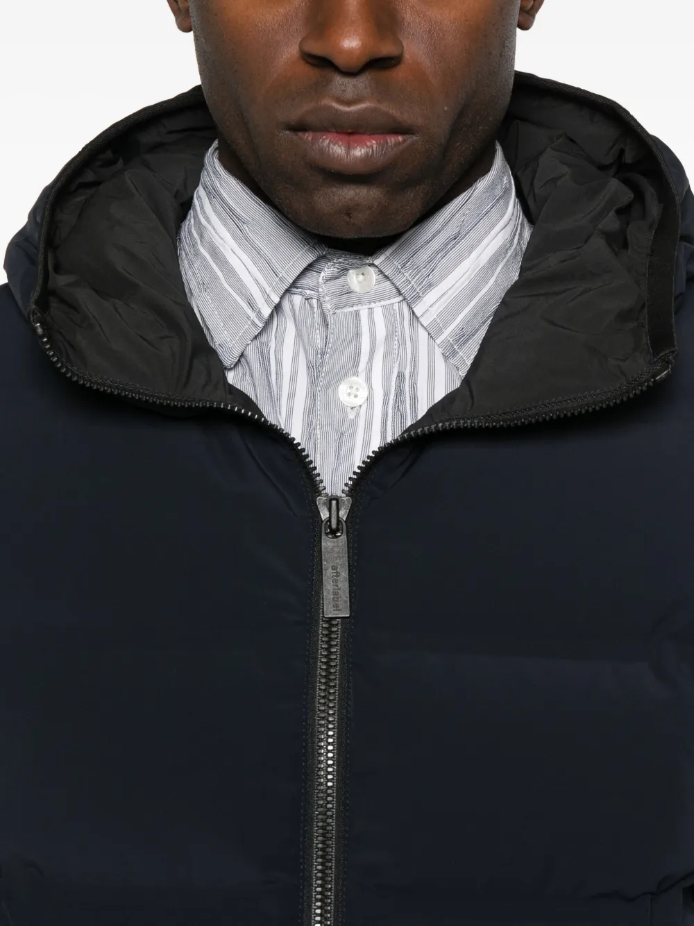After Label Hooded Padded Jacket In Black