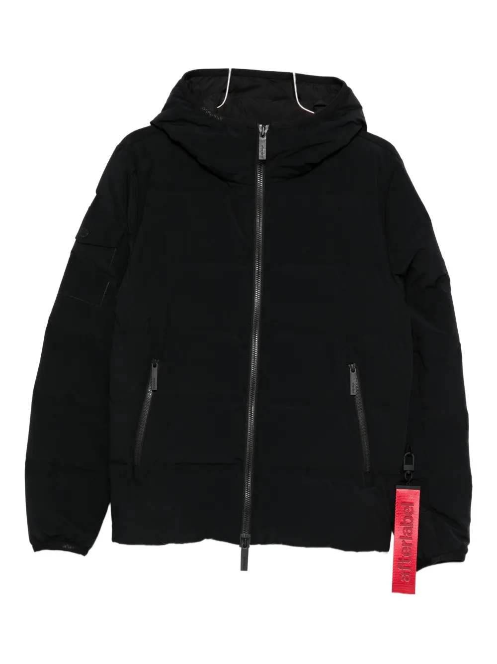 After Label Hooded Zip-front Jacket In Black