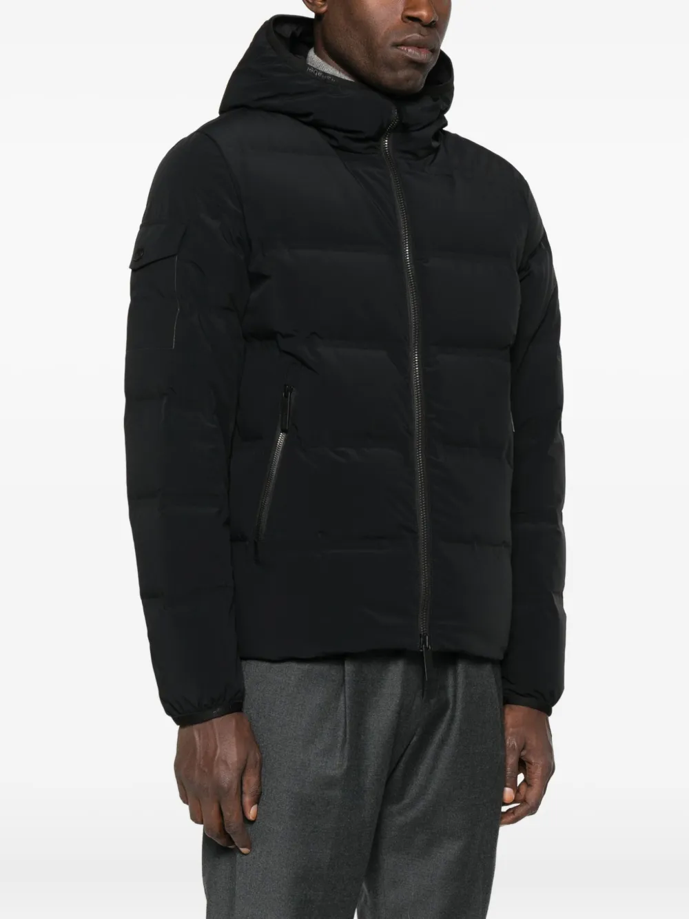 After Label Hooded Zip-front Jacket In Black