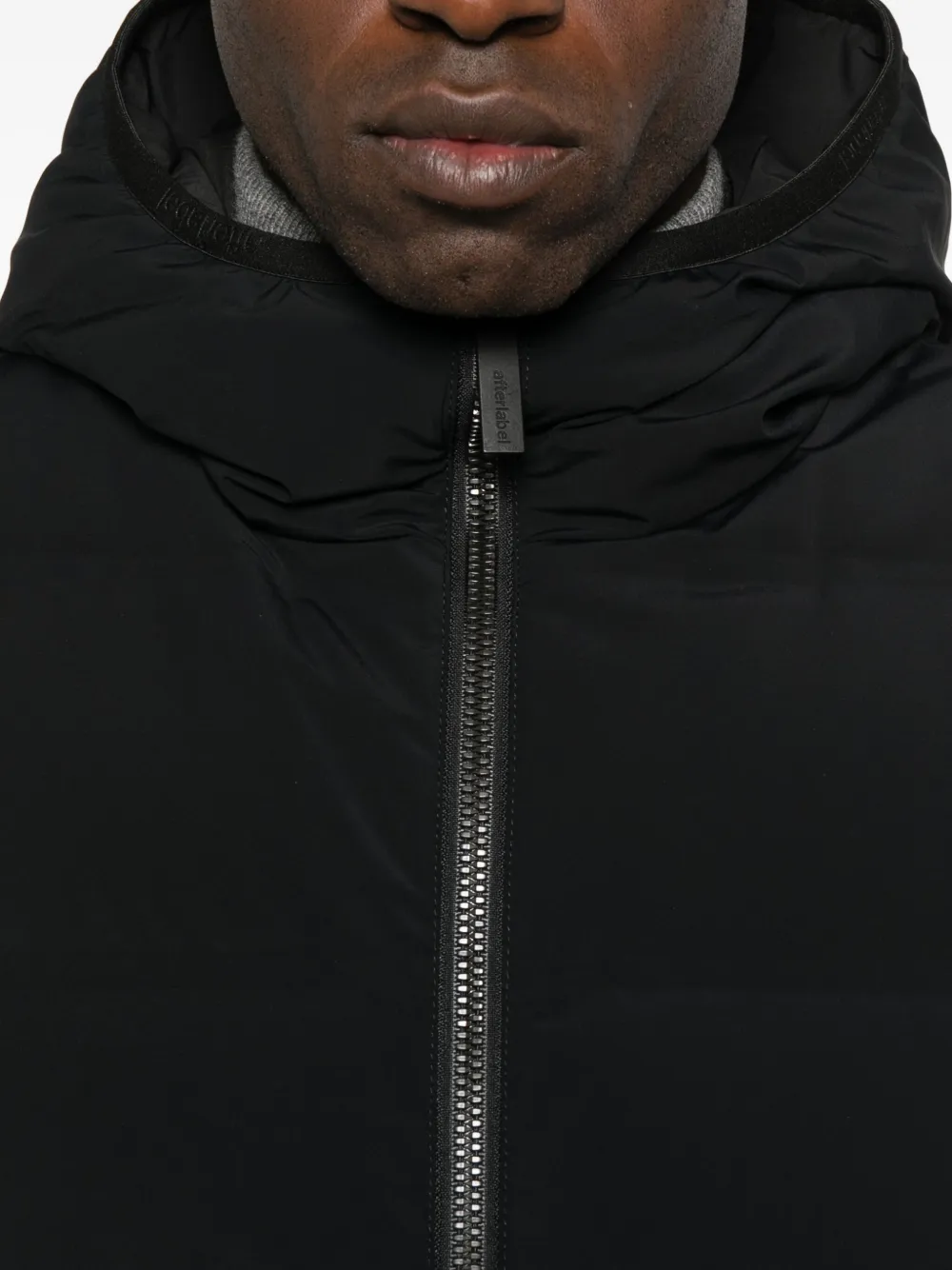 After Label Hooded Zip-front Jacket In Black