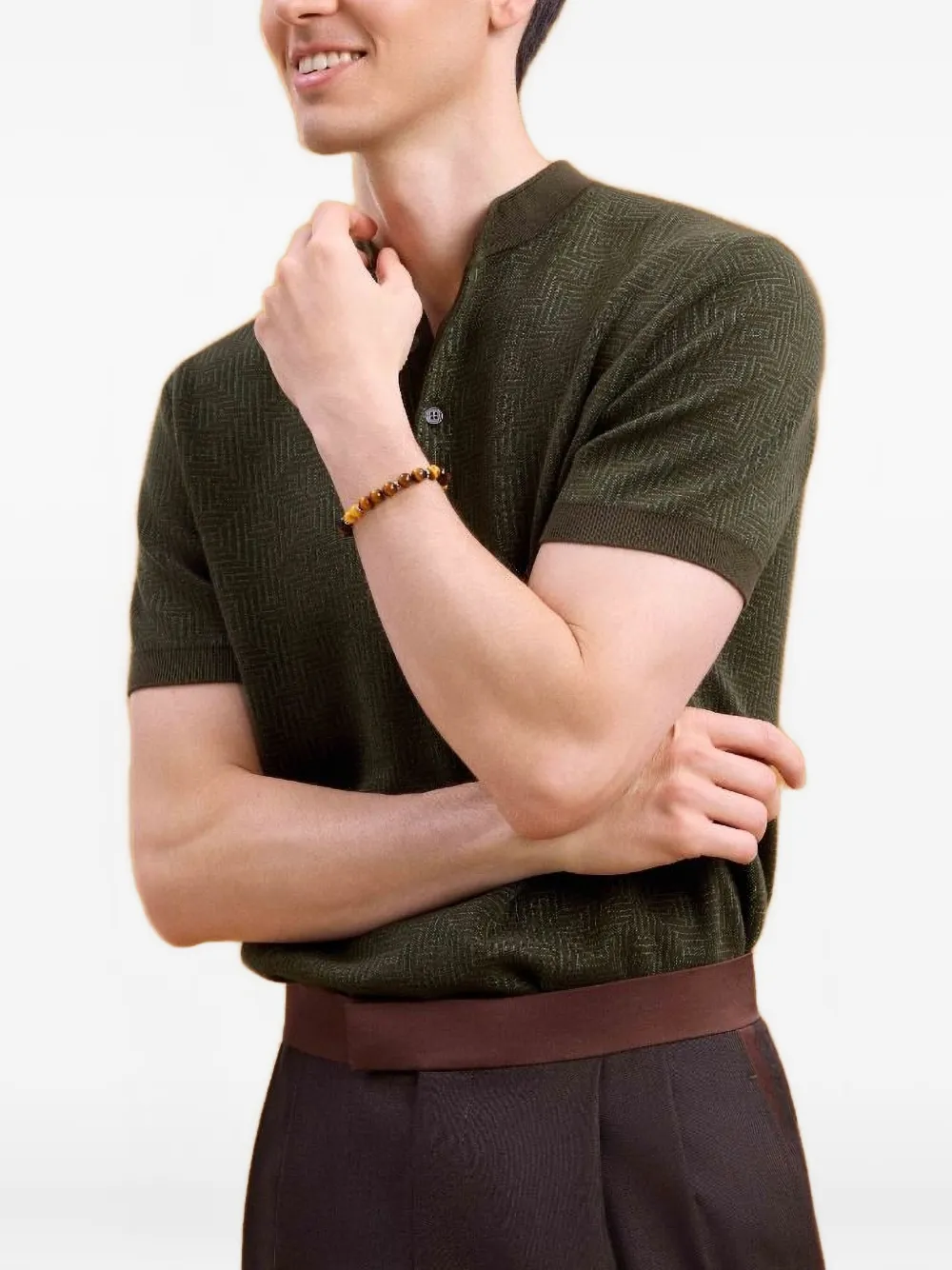 Shanghai Tang T-shirt met jacquard-patroon - Groen