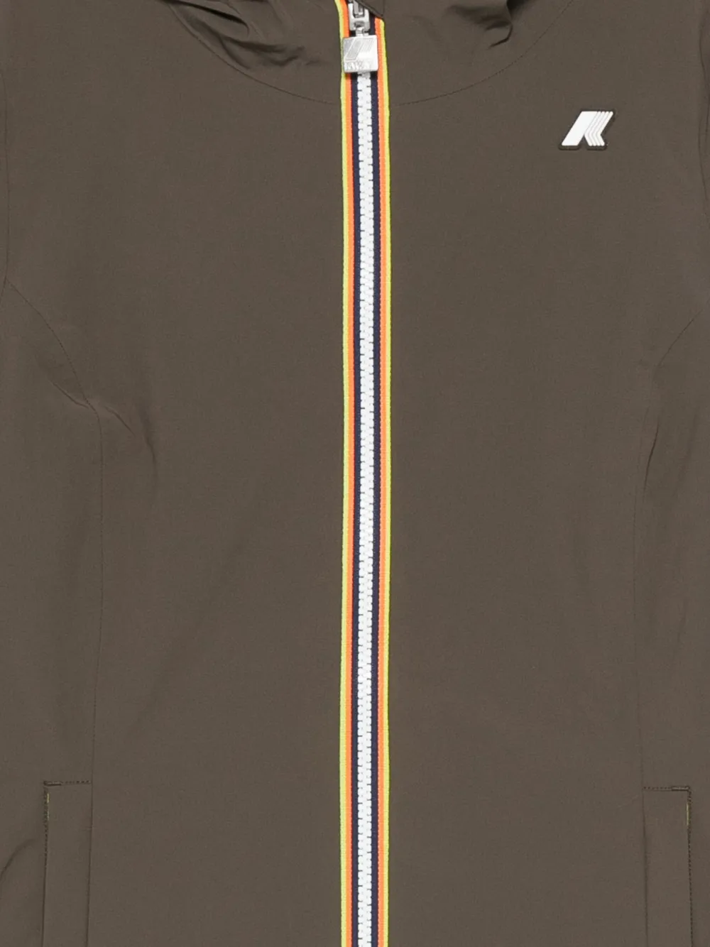 K-way Hooded Zip-front Jacket In Green