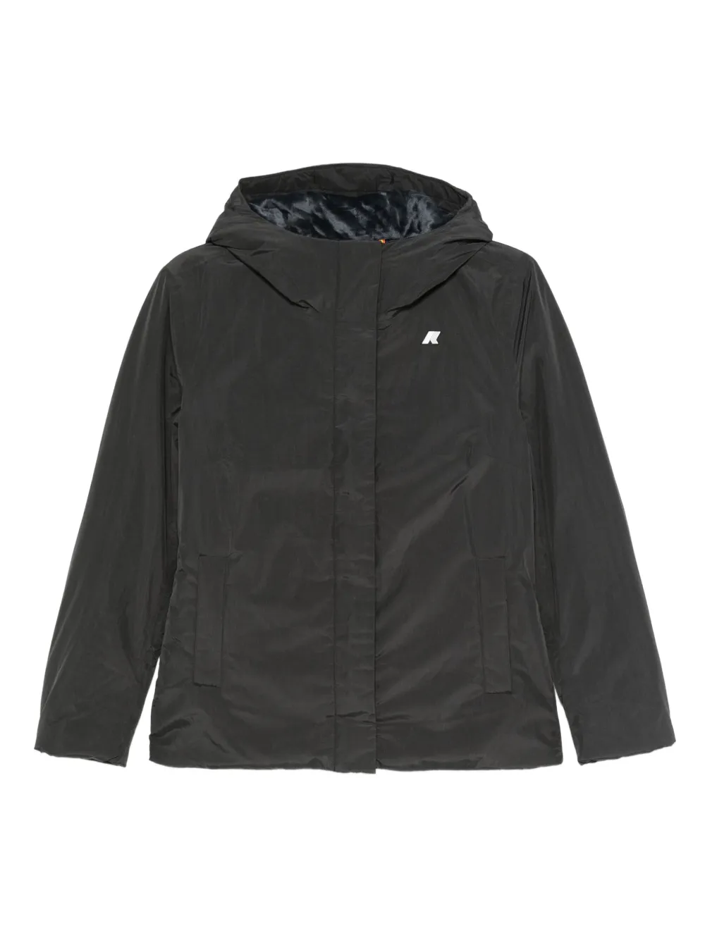 K-way Hooded Zip-front Jacket In Black