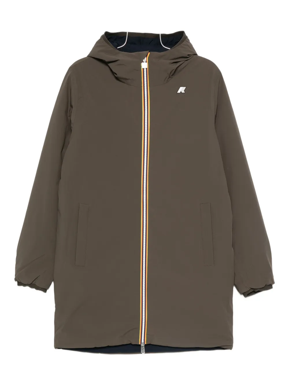 K-way Hooded Zip-front Jacket In Green
