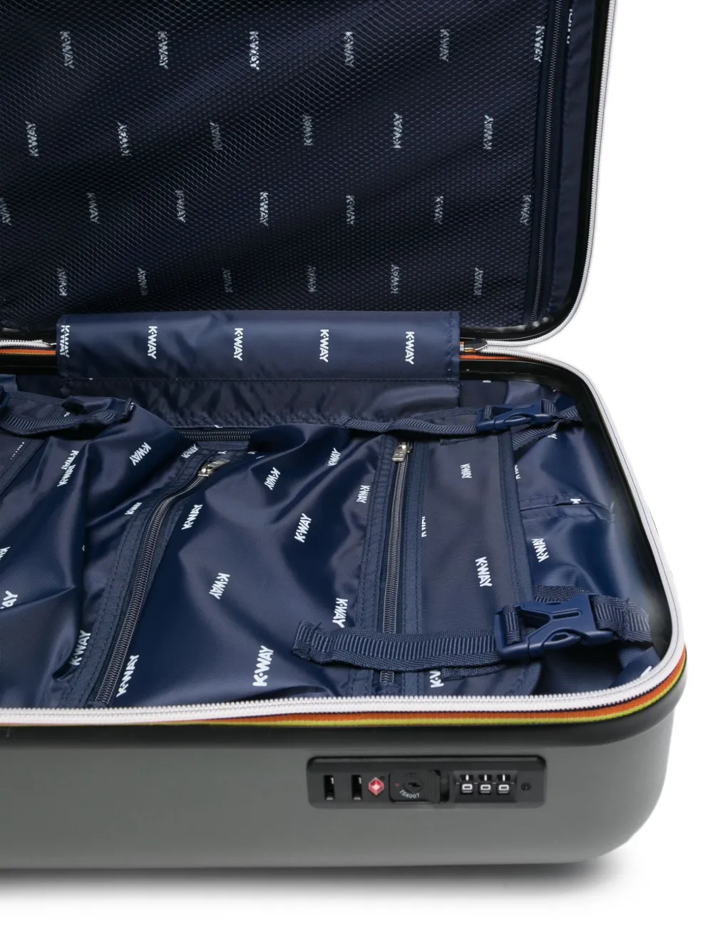 K-way Logo-embossed Suitcase In Green