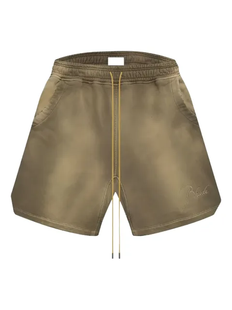RHUDE faded-effect track shorts
