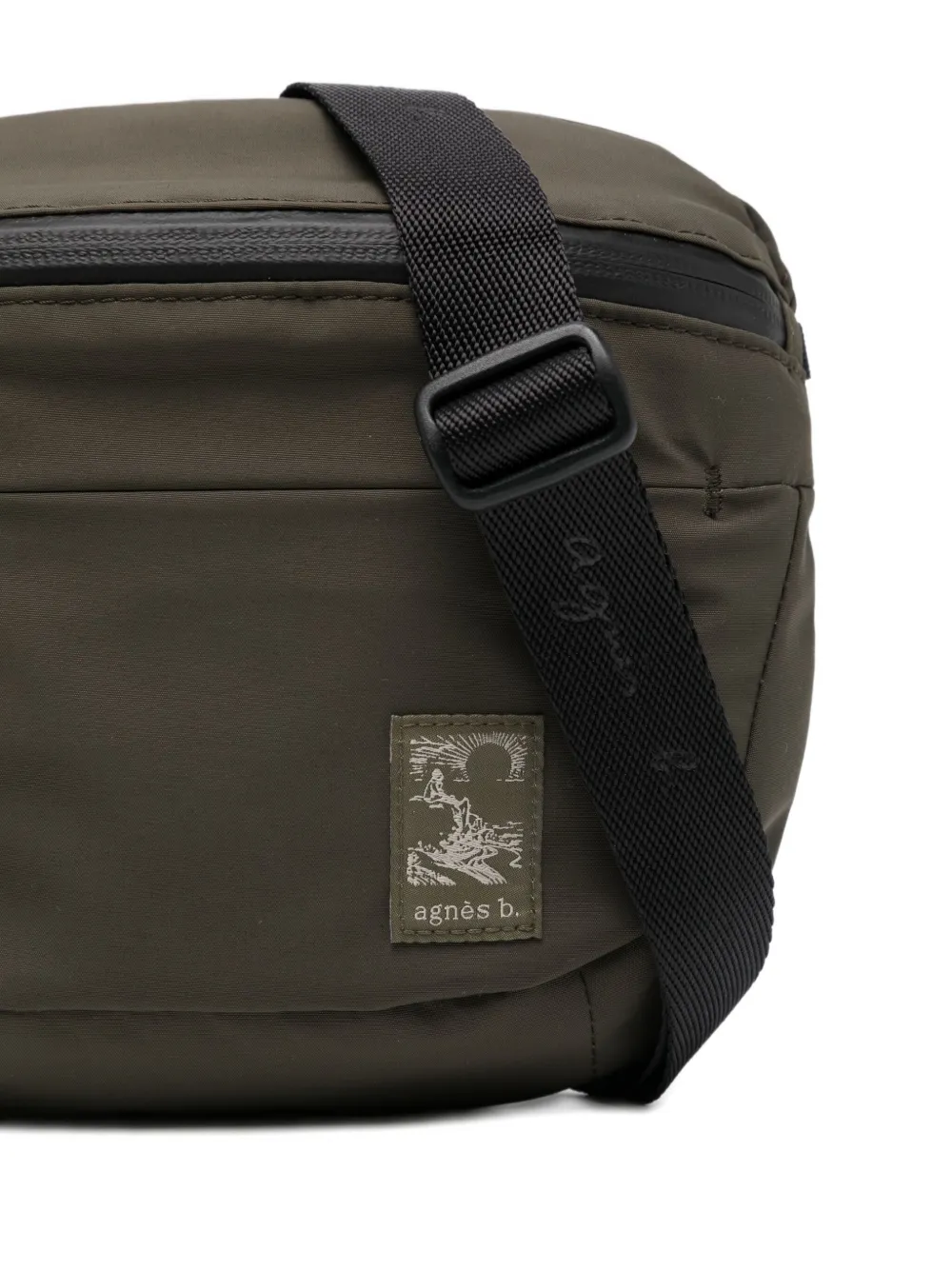 Agnès B. Logo-patched Messenger Bag In Green