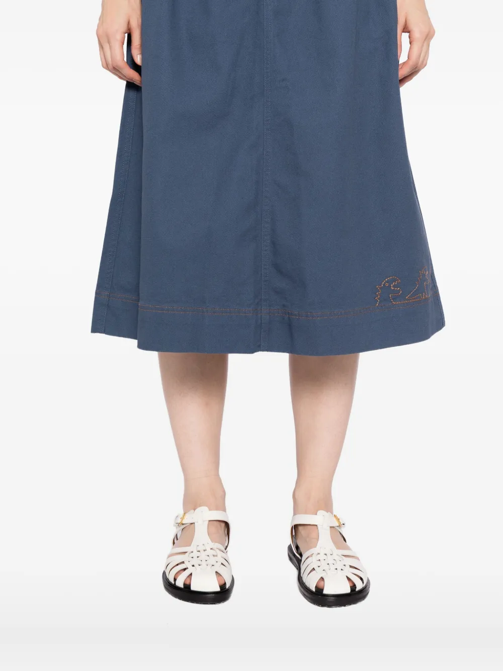 Sport B. By Agnès B. Dino-embroidered Skirt In Blue