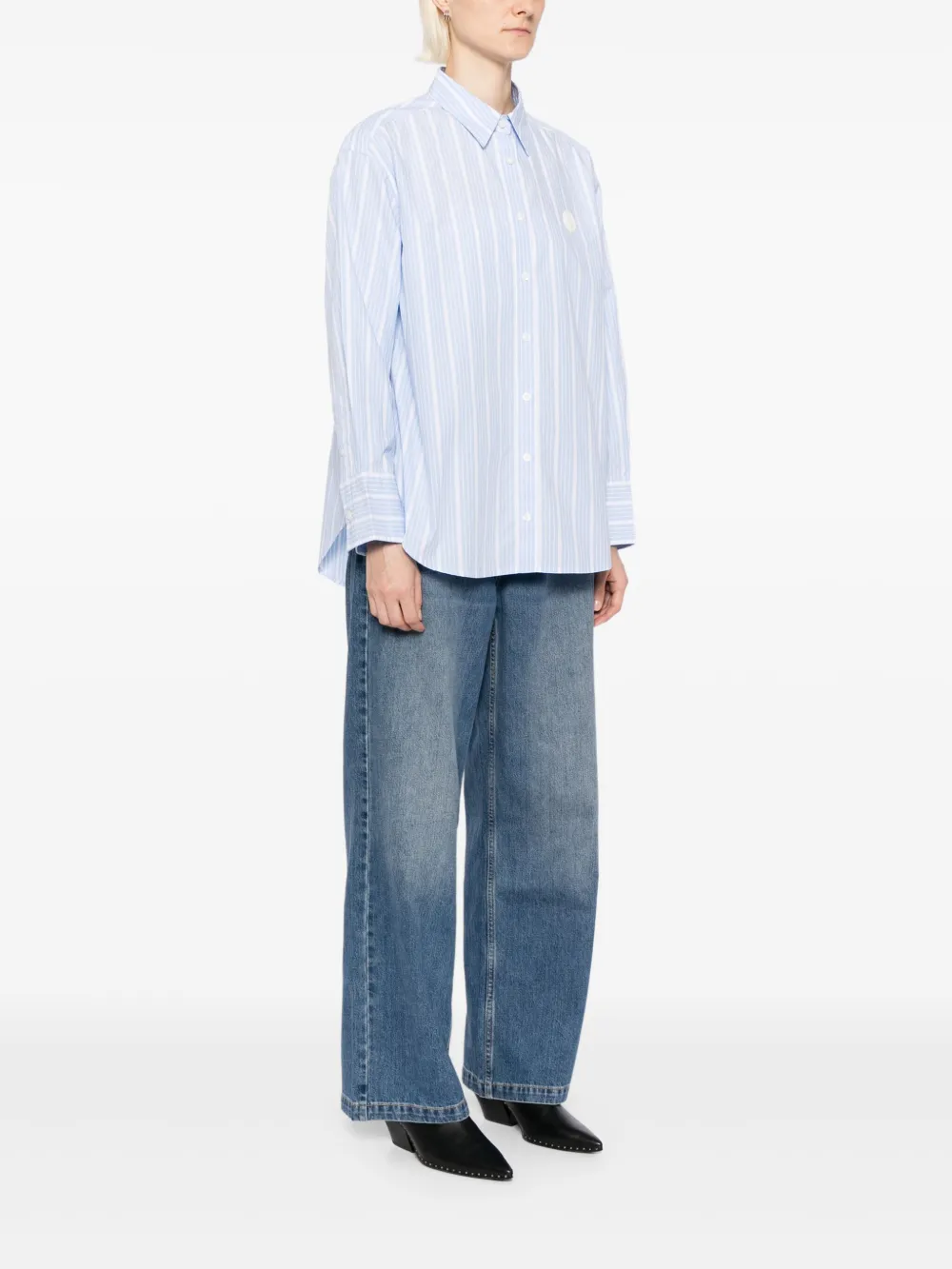 SPORT b. by agnès b. Gestreept katoenen blouse Blauw